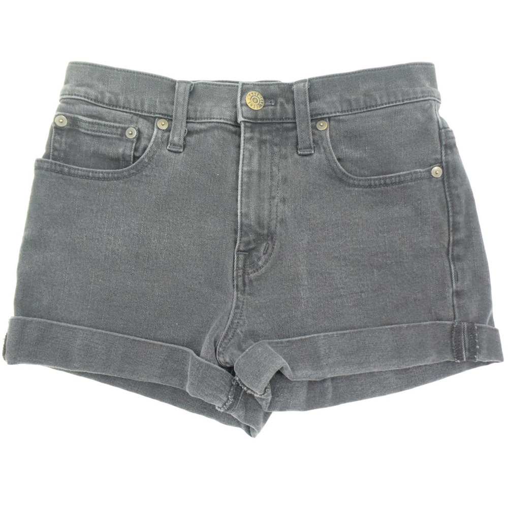 Madewell Black Cuffed Hem Denim Shorts Womens 25